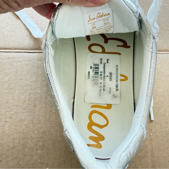 Sam Edelman Silver Sneakers Classic Style - Picture 3 of 8